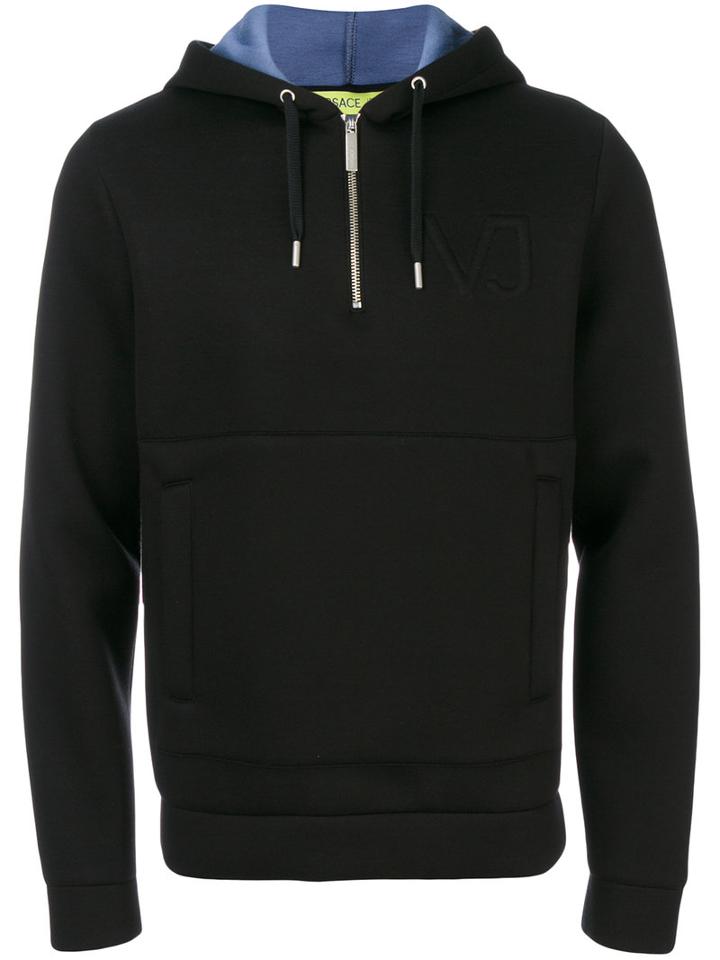 Versace Jeans - Zip Front Hoodie - Men - Cotton/viscose - Xxl, Black, Cotton/viscose
