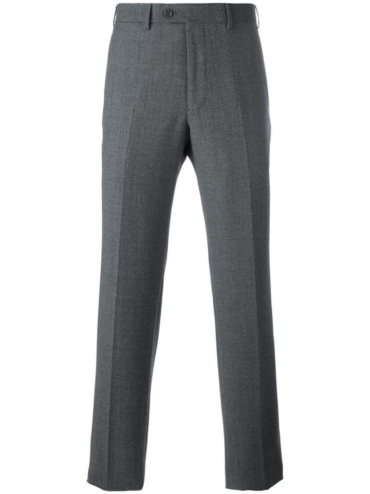 Giorgio Armani Tailored Trousers, Men's, Size: 52, Grey, Virgin Wool/viscose