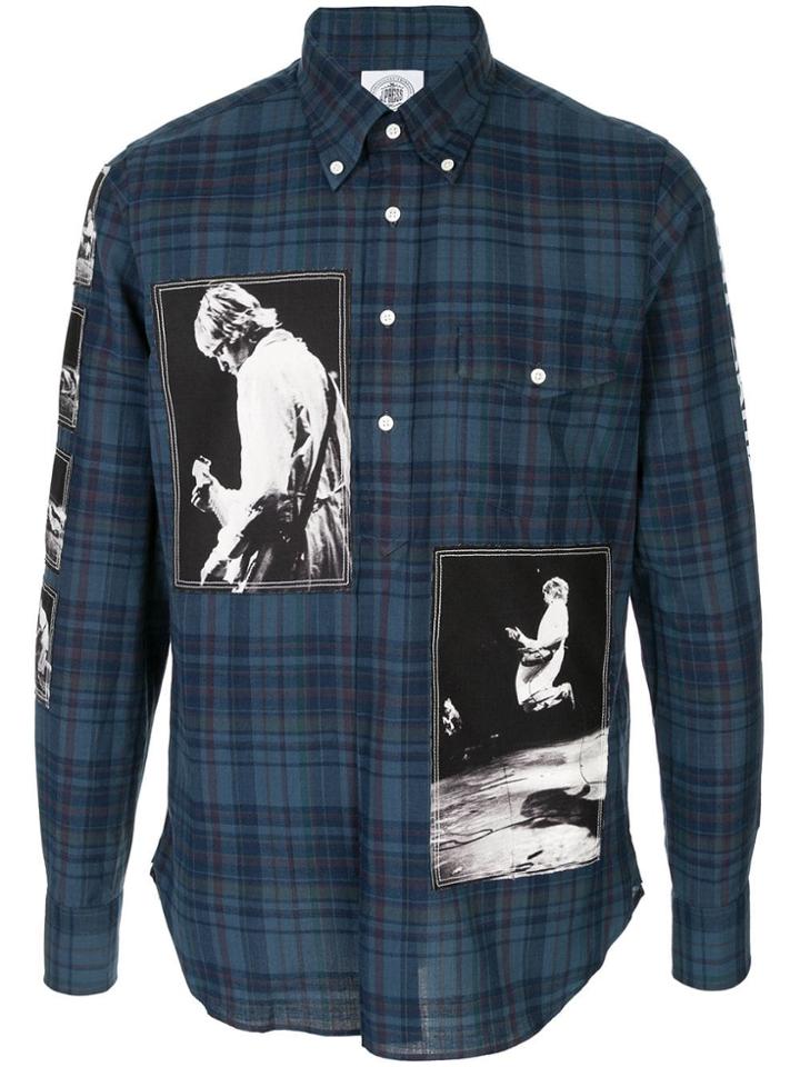 Takahiromiyashita The Soloist Band Patch Plaid Shirt - Blue