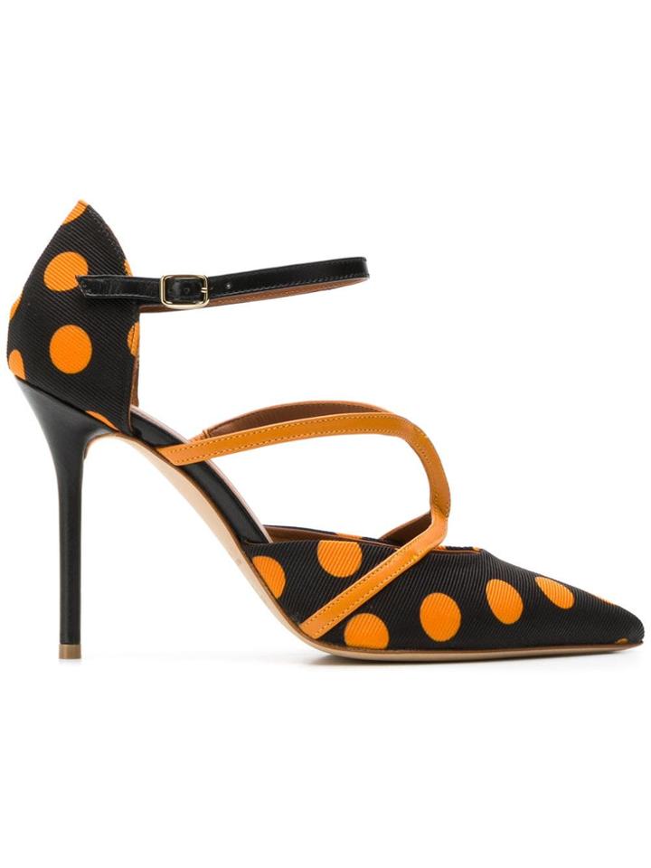 Malone Souliers Veronica Polka-dot Faille Pumps - Black