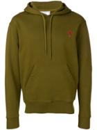 Ami Alexandre Mattiussi Hoodie With Red Heart Patch - Green