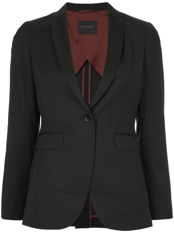 Tomorrowland Fitted Waist Blazer - Brown