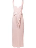 Nanushka Tie Waist Midi Dress - Pink & Purple