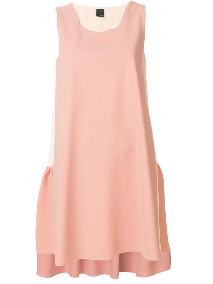 Pinko Bicolour Peplum Back Shift Dress - Pink & Purple