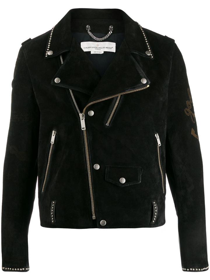 Golden Goose Asymmetric Fastening Studded Jacket - Black