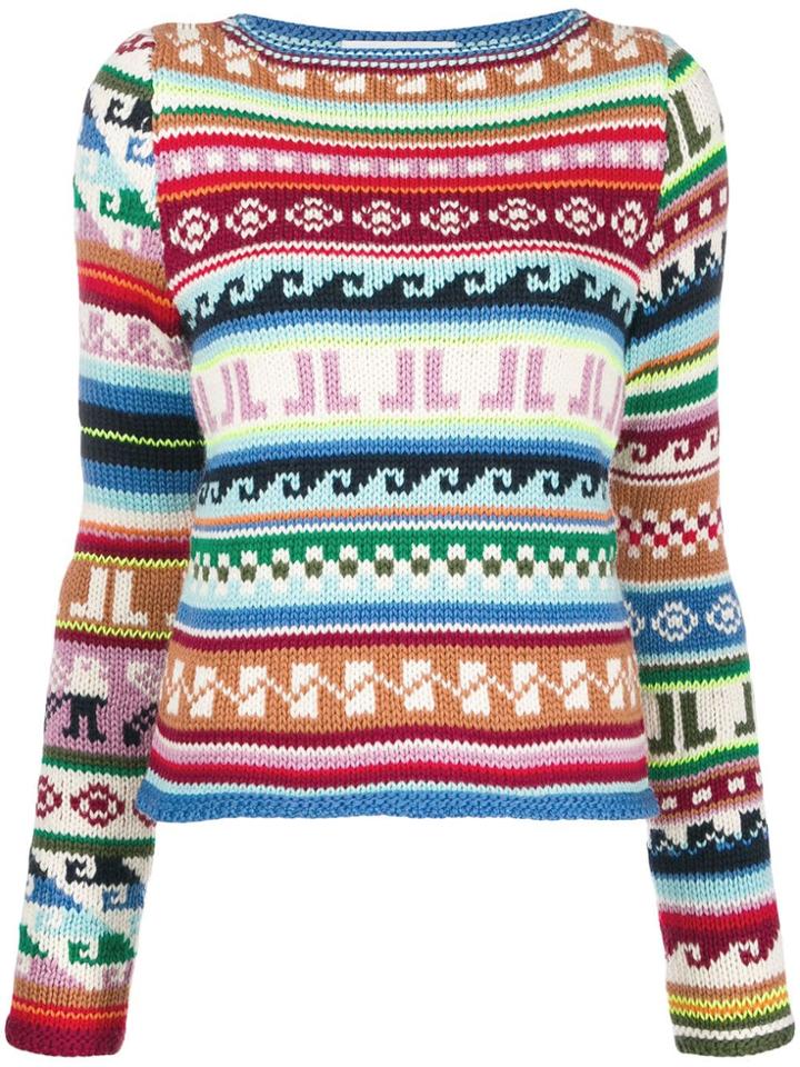 Lanvin Jl Monogram Intarsia Jumper - Blue