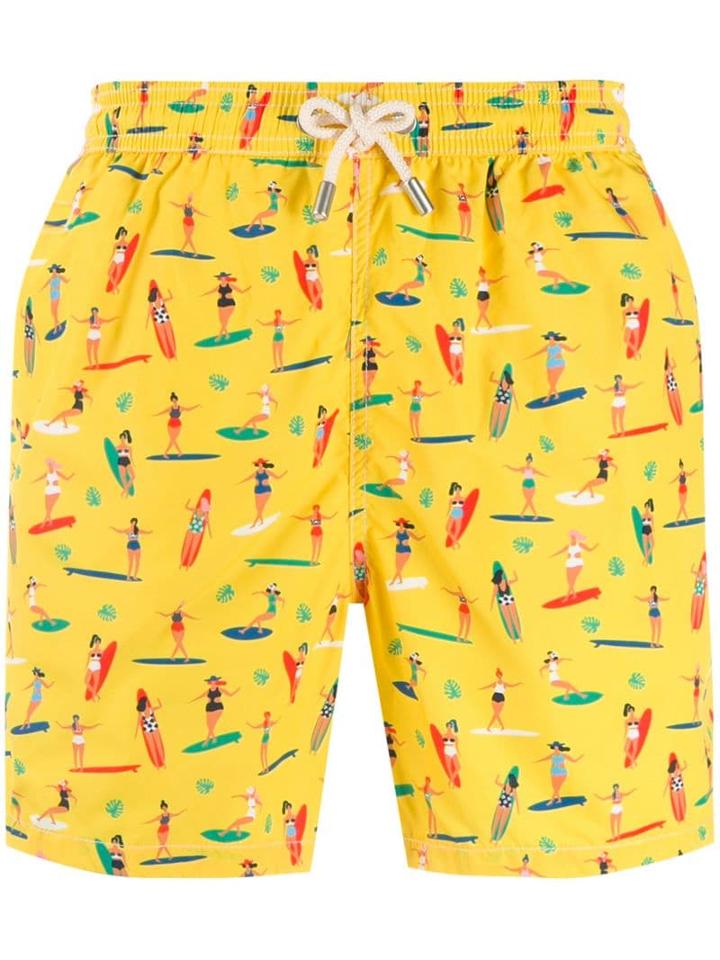 Mc2 Saint Barth Surf Print Swim Shorts - Yellow