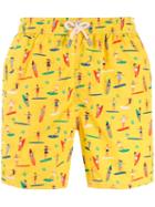 Mc2 Saint Barth Surf Print Swim Shorts - Yellow