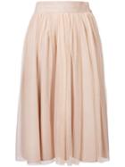 Roberto Collina Ruffled Mid Skirt, Women's, Size: Medium, Nude/neutrals, Nylon/cotton