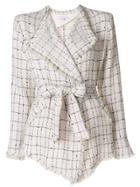 Iro Tweed Belted Jacket - White