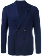 Lardini Double-breasted Blazer, Men's, Size: 50, Blue, Cotton
