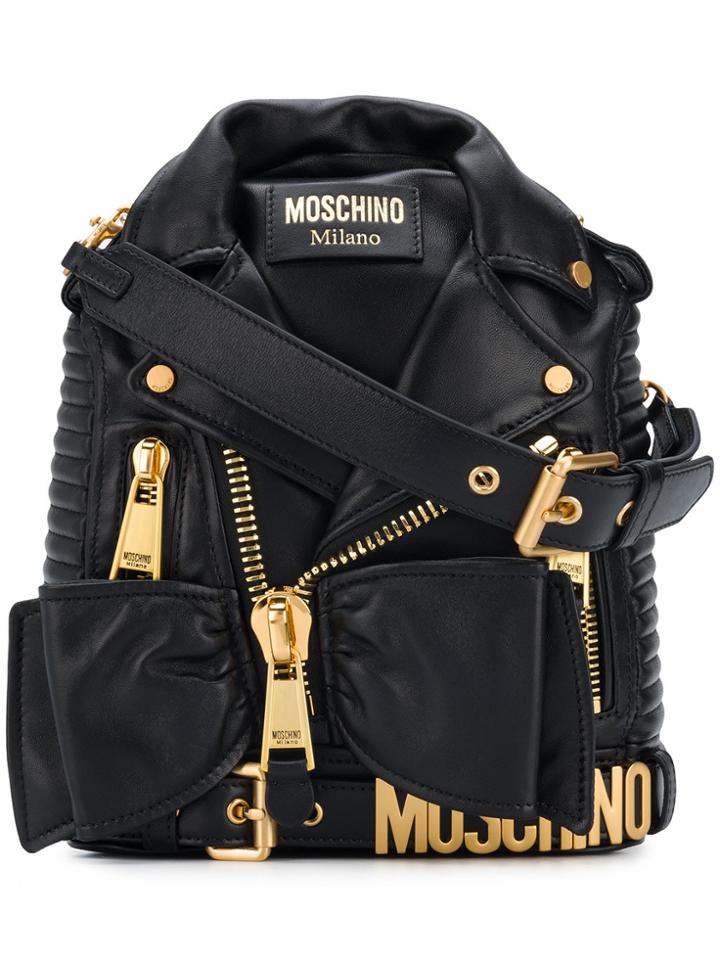 Moschino Gold-toned Hardware Backpack - Black