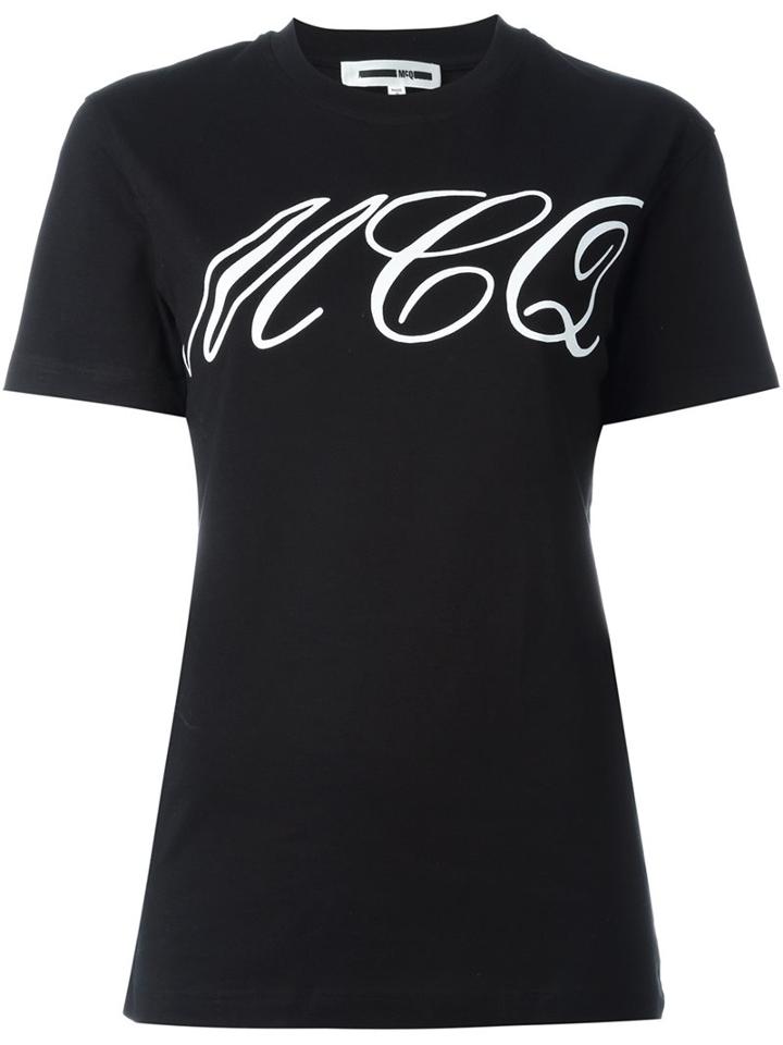 Mcq Alexander Mcqueen Tattoo Print T-shirt, Women's, Size: Large, Black, Cotton