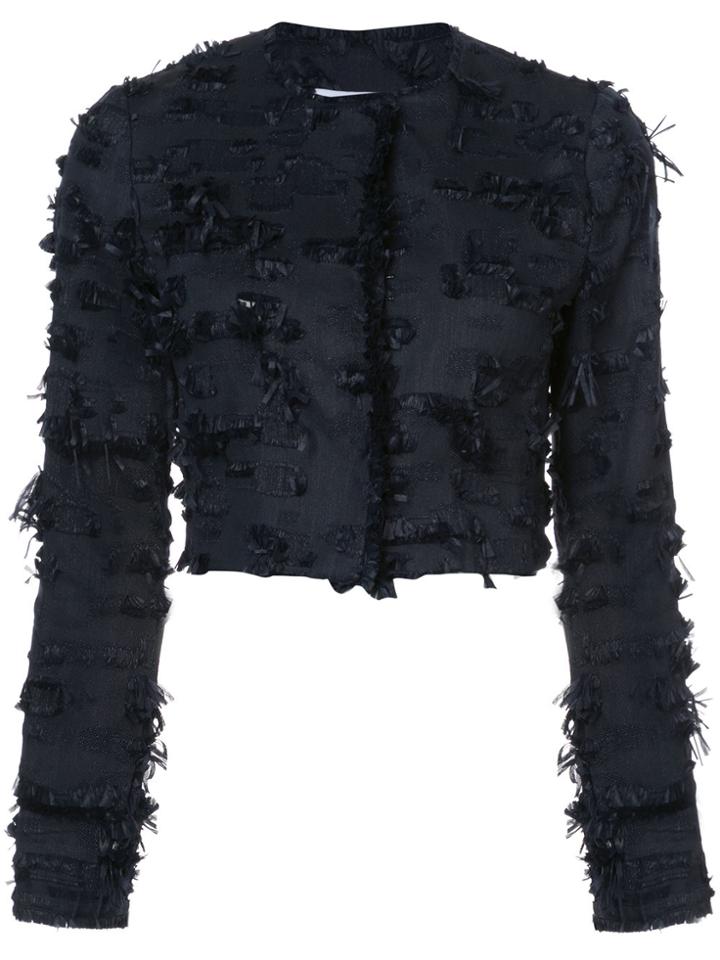 Kimora Lee Simmons Cropped Jacket With Eyelash Fringe - Blue