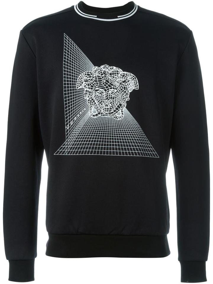 Versace Medusa Sweatshirt, Men's, Size: Medium, Black, Polyamide/cotton
