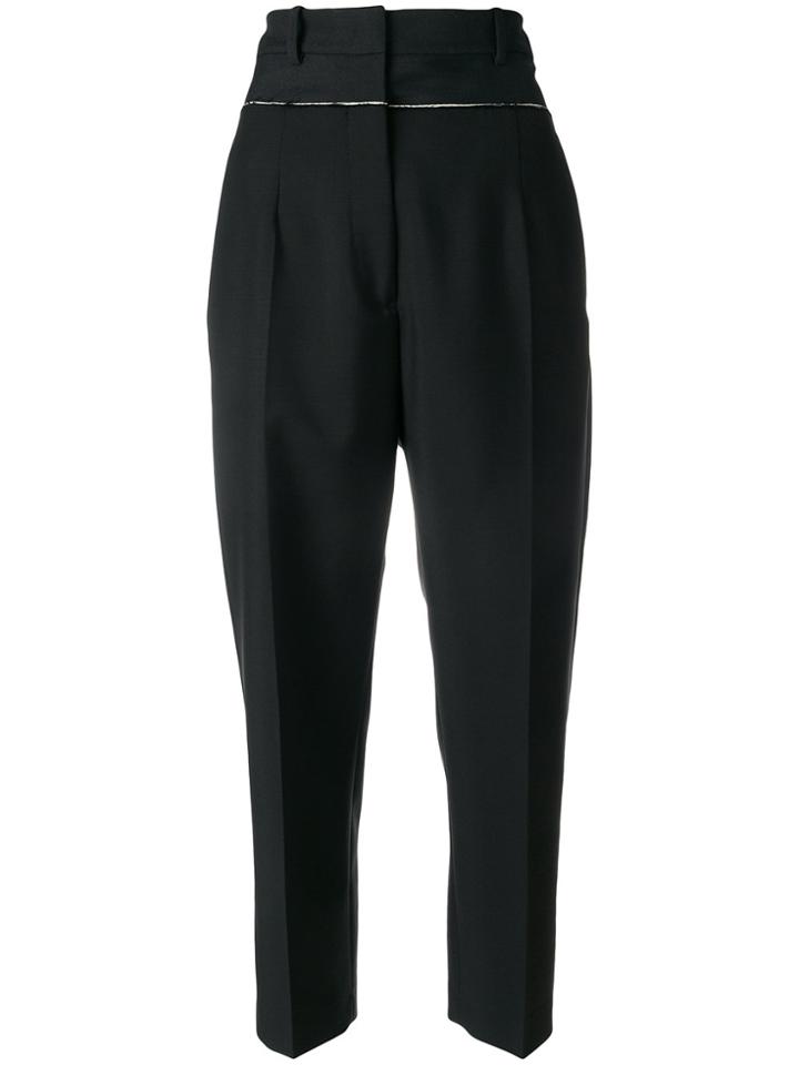 Jil Sander High-rise Cropped Trousers - Black