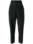 Jil Sander High-rise Cropped Trousers - Black