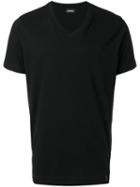 Diesel - V-neck T-shirt - Men - Cotton - L, Black, Cotton