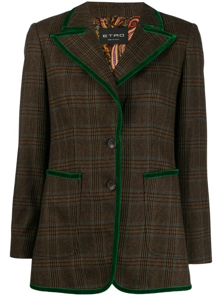 Etro Tartan Blazer - Brown