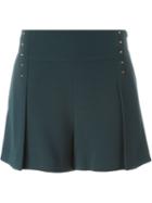 Derek Lam 10 Crosby Pleated Shorts, Women's, Size: 6, Green, Polyester/triacetate