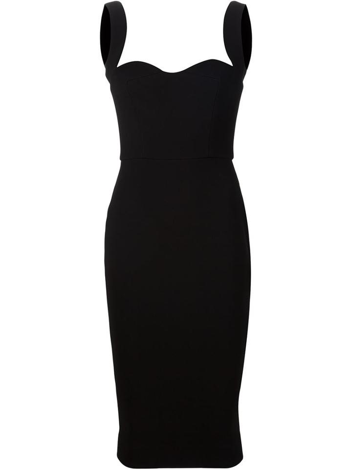 Victoria Beckham Sweetheart Neck Fitted Dress