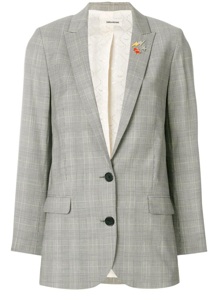Zadig & Voltaire Viva Check Blazer - Grey