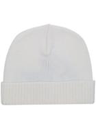 Stone Island Shadow Project Ribbed Knit Beanie - White