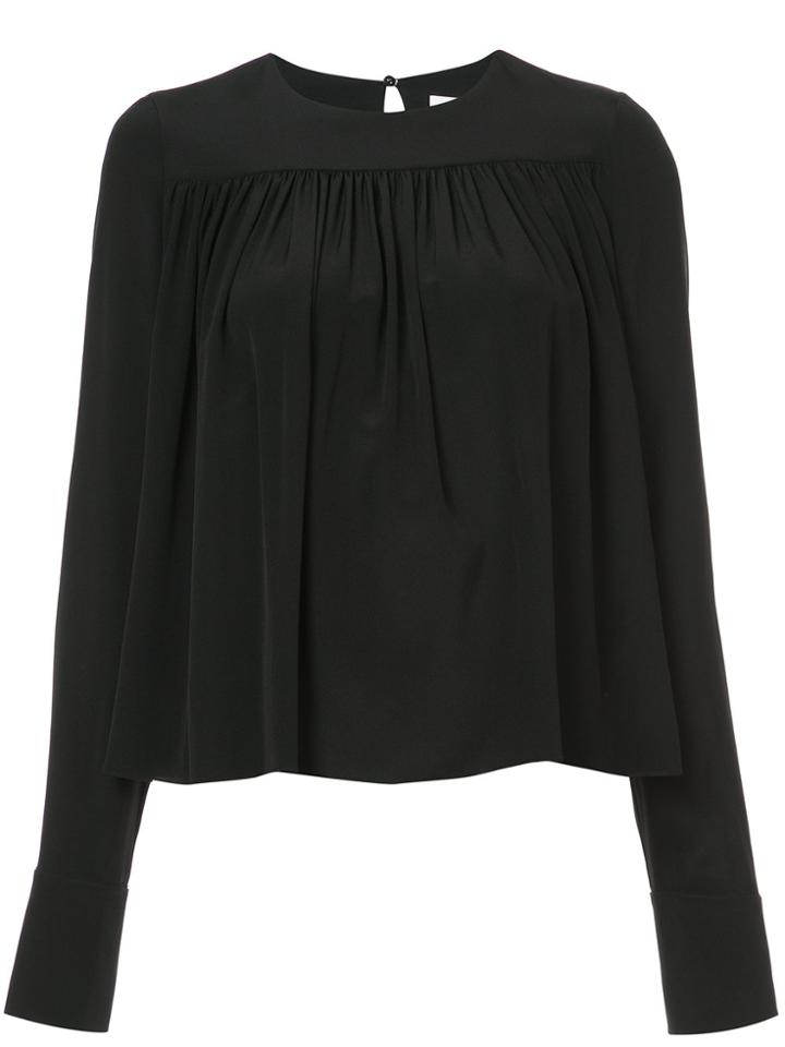 Dvf Diane Von Furstenberg Gathered Front Blouse - Black