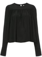 Dvf Diane Von Furstenberg Gathered Front Blouse - Black