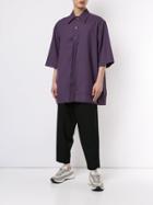 Necessity Sense Oversized Henley Shirt - Purple
