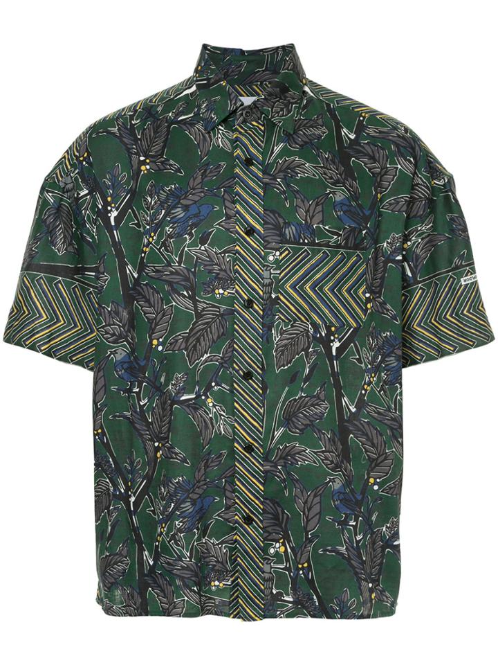 Yoshiokubo Dry Leaf Printed Shirt - Green