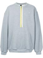 Zip Placket Sweatshirt - Men - Cotton - L, Grey, Cotton, Mr. Completely