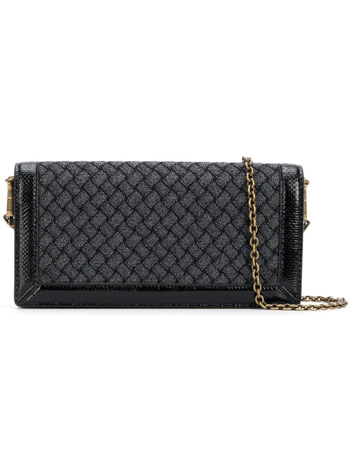Bottega Veneta Woven Cross Body Wallet - Black