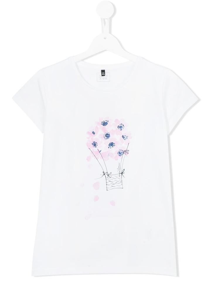 Armani Junior Floral Print T-shirt, Girl's, Size: 16 Yrs, White