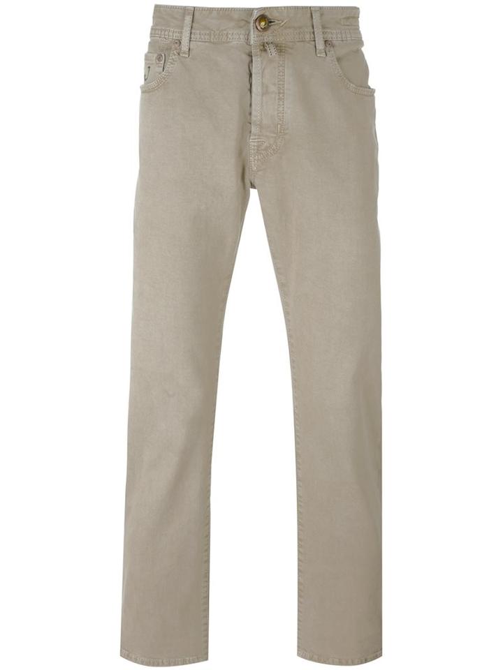 Jacob Cohen Straight-leg Trousers, Men's, Size: 36, Nude/neutrals, Cotton/spandex/elastane