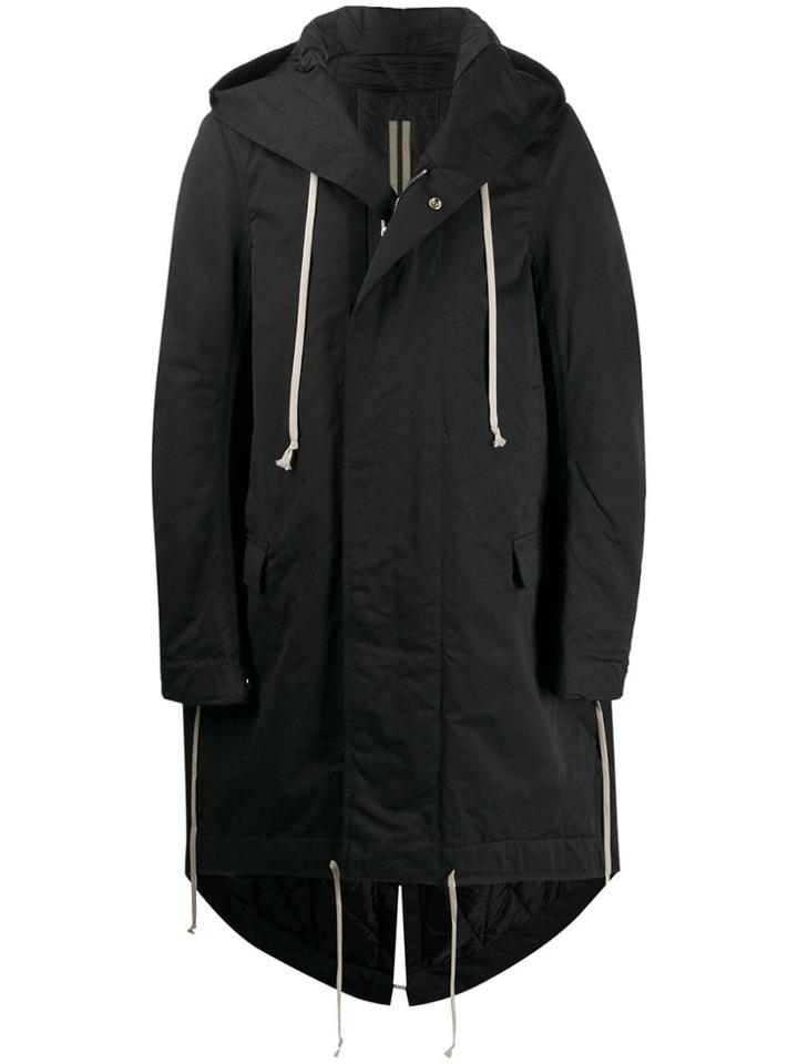 Rick Owens Drkshdw Drawstring Detail Coat - Black