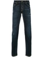 Dolce & Gabbana - Distressed Jeans - Men - Cotton/leather/spandex/elastane/zamac - 50, Blue, Cotton/leather/spandex/elastane/zamac