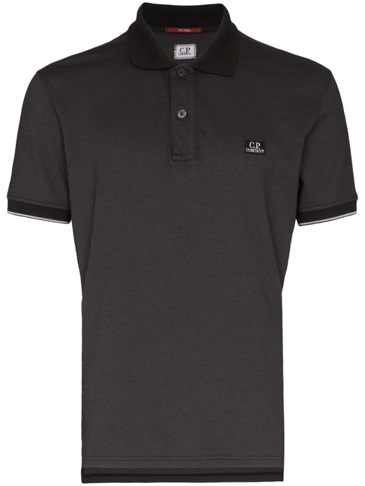 Cp Company Short-sleeve Polo Shirt - 999 Black