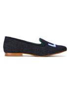 Blue Bird Shoes Leather And Cotton Eletric Love Denim Loafers