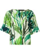 Erika Cavallini Jungle Print Top, Women's, Size: 42, Green, Silk