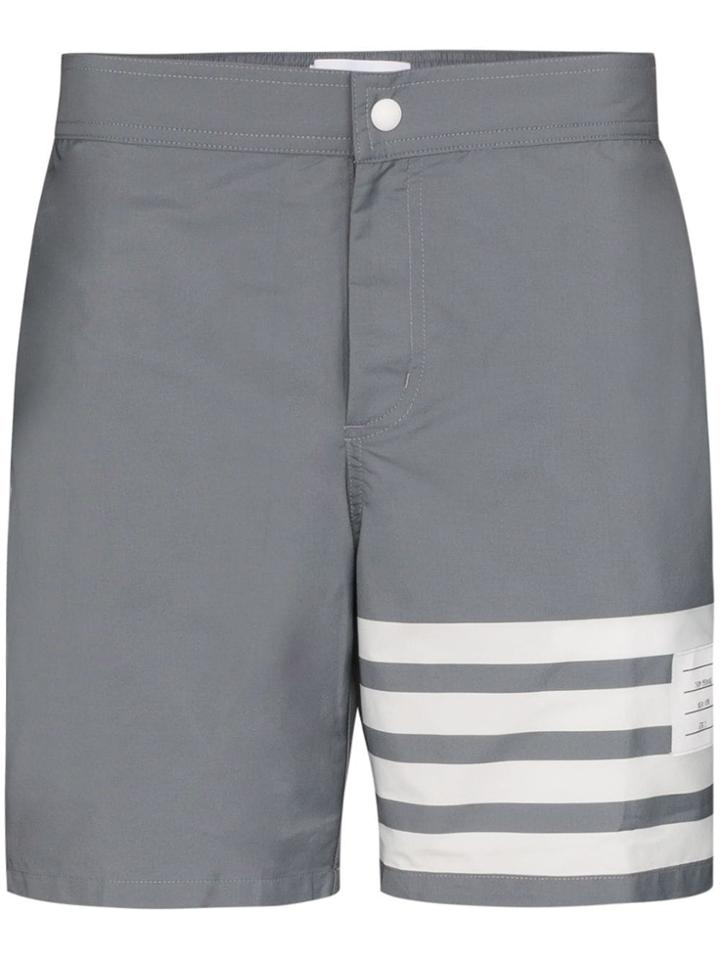 Thom Browne 4-bar Print Swim Shorts - Grey