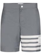 Thom Browne 4-bar Print Swim Shorts - Grey
