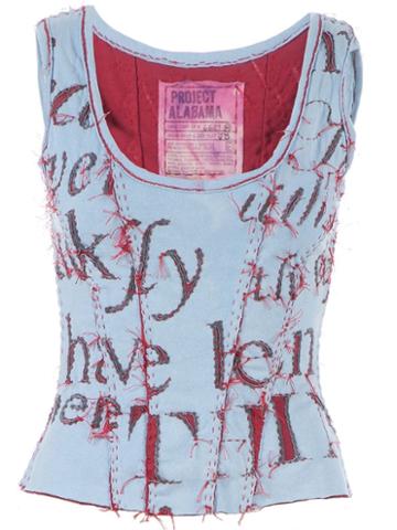 Projet Alabama Worded Tank Top, Women's, Size: Medium, Blue, Cotton