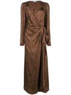 Attico Draped Maxi Dress - Brown