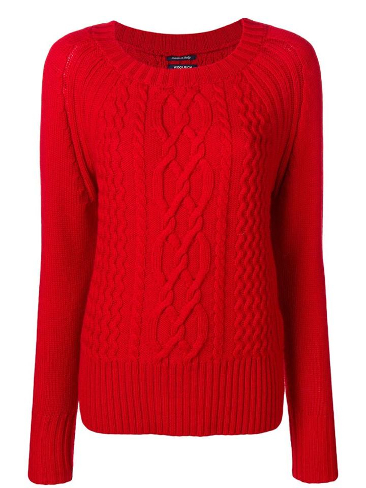 Woolrich Cable Knit Jumper - Red