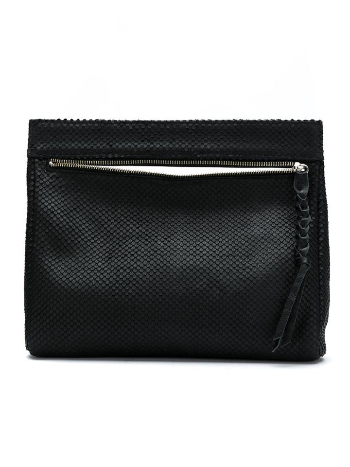 Mara Mac Leather Clutch - Black