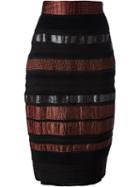Gianfranco Ferre Vintage Paneled Pencil Skirt, Women's, Size: 44, Black