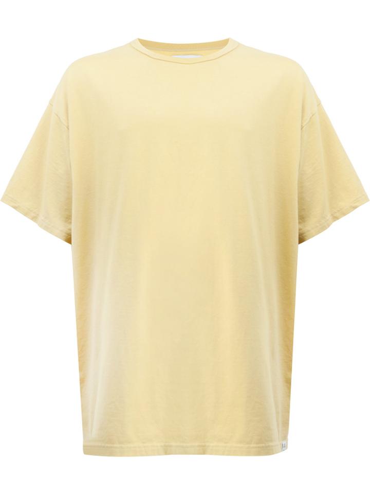 Facetasm T-shirt With Striped Detailing - Yellow & Orange