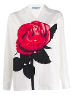 Prada Rose Print Shirt - F0o3n Bianco Lacca
