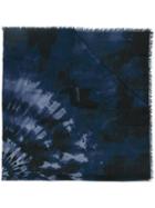 Valentino 'tie & Dye' Scarf, Men's, Blue, Silk/cashmere/wool